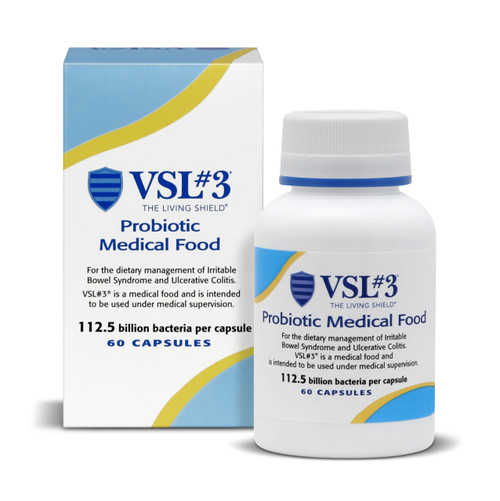 VSL#3® Probiotics for Digestive Health, IBS & UC Symptoms - 112.5B CFUs, High-Potency, Multi-Strain, Live, Refrigerated Probiotic, Medical Food for Gut Health Support in Men & Women, 60 Capsules