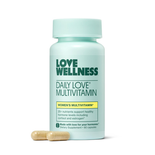 Love Wellness Daily Love Multivitamin for Women | Supports Energy, Cortisol, Immune Health, Stress Relief, & PMS | Complete with Vitamin D, C, Iron, Calcium, Zinc, & Biotin, Magnesium (45-Day Supply)