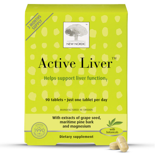 NEW NORDIC Active Liver 90-Day Supply, Daily Liver Supplement, Milk Thistle, Artichoke & Turmeric, 90 Tablets