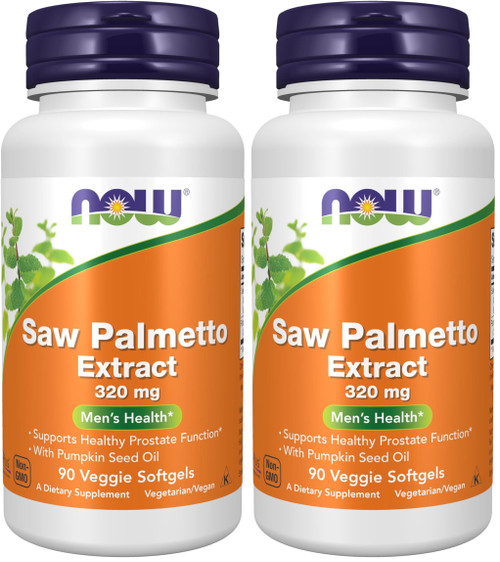 Now Supplements, Saw Palmetto Extract 320 mg with Pumpkin Seed Oil, Men's Health*, 90 Veg Softgels, (Pack of 2)