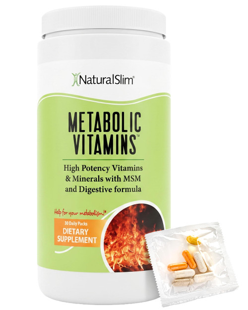 NaturalSlim Metabolic Vitamins, Multivitamin for Women & Men, Supports Energy, Metabolism & Nutrient Absorption with Digestive Enzymes, B-Complex & Niacin – 1 Pack