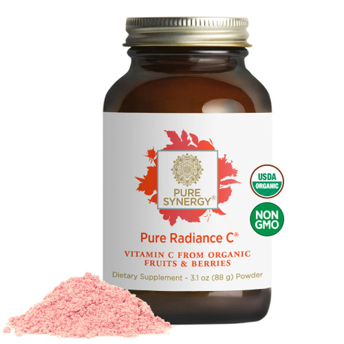 Pure Synergy Pure Radiance C | Organic Vitamin C Powder | 100% Natural, Whole Food, Non-GMO Supplement with Organic Camu Camu| for Immune and Collagen Support (3.1 oz Powder)