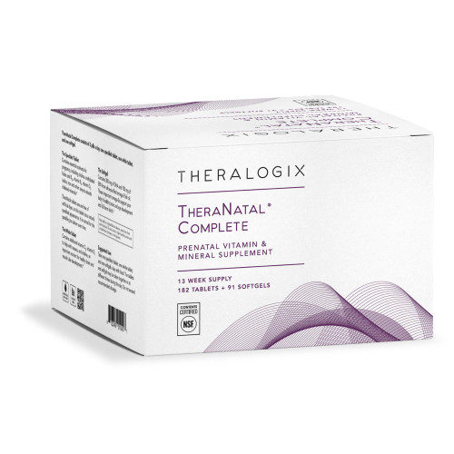 Theralogix TheraNatal Complete Prenatal Vitamin Supplement - 91-Day Supply - with DHA, Vitamin D3, Folate, Iodine, Choline, Iron, Vitamin B6 & More - NSF Certified - 182 Tablets & 91 Softgels
