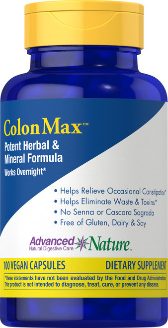 ColonMax | 100 Vegan Capsules | Potent Mineral and Herbal Formula | Digestive Care | by Advanced Nature