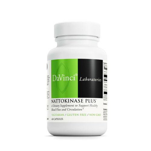 DAVINCI Labs Nattokinase Plus - High-Potency 20,000 FU/g Nattokinase Supplement for Comprehensive Blood Flow Support for Men & Women - Formulated with Antioxidant Support - Gluten Free -60 Capsules