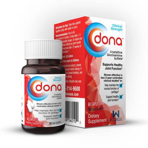 Dona Crystalline Glucosamine Sulfate, 750 Mg, Joint Supplement Pills for Knee Comfort & Joint Health Support, 750 Mg, 60 Count