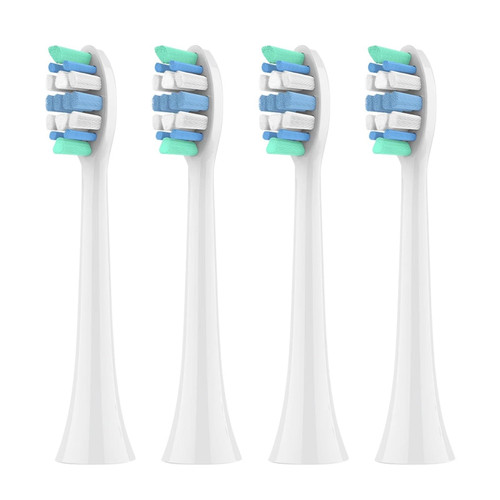Replacement Toothbrush Brush Heads ，Compatible for Philips Sonicare， and More Click-on Handles 2100 4100 5100 5300 6100 6500 7500(White-4 Pcs)