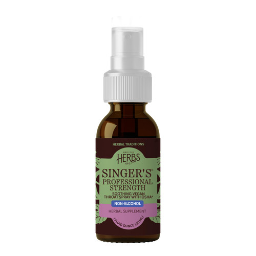 Herbs Etc. Singer's Saving Grace Professional Strength Classic Spray - Plant-Based Soothing Throat Spray for Voice Care - Comfort Irritated Tissues - Non-Alcohol - 1 fl oz (75 Servings, 2-Pack)