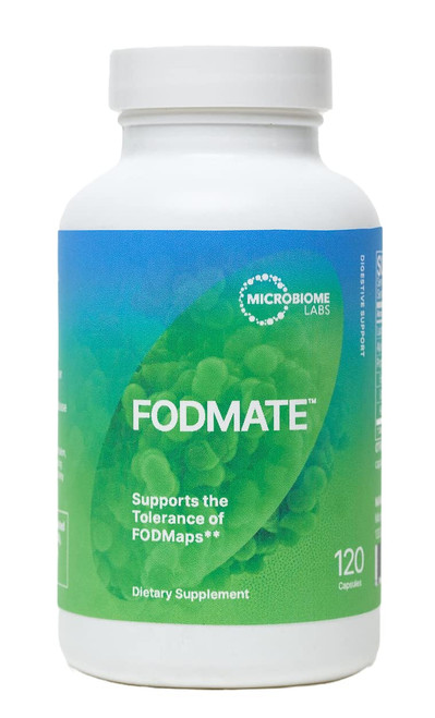 Microbiome Labs FODMATE Digestive Enzymes for Women & Men - Digestive Support for Low FODMAP Protocols & Occasional Bloating, Gas & Stomach Relief (120 Capsules)