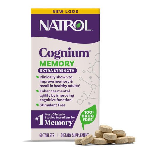 Natrol Cognium Memory Extra Strength, Brain Memory Supplements, 60 Tablets