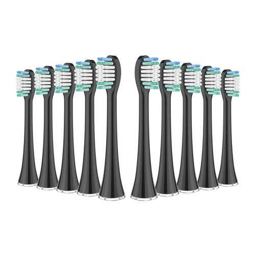 Compatible for Aquasonic Replacement Brush Heads, Nylon Bristles Fit Black Pro Vibe and Duo Series(10pcs Black)