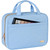 NISHEL Travel Toiletry Bag for women, Portable Hanging Organizer for Full-Sized Shampoo, Conditioner, Brushes Set, Makeup Accessories, Large Size, Placid-Blue