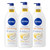 NIVEA Sheer Hydration Skin Firming Body Lotion with Q10 and Vitamin C, 72-Hour Body Moisturizer for Normal to Dry Skin, 16.9 Fl Oz Pump Bottle, Pack of 3