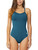 baleaf Women's Athletic Training Adjustable Strap One Piece Swimsuit Swimwear Bathing Suit Steel Blue 36/Medium