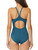baleaf Women's Athletic Training Adjustable Strap One Piece Swimsuit Swimwear Bathing Suit Steel Blue 36/Medium