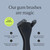 Slate Flosser Mini - Reusable Floss Pick with Gum Brush & Tongue Scraper, Dentist-Invented, PFAS/PTFE-Free, Travel-Ready | Black Mini Flosser 2-Pack