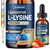 Liposomal L-lysine 1000MG Liquid Drops, 13-in-1 Lysine Monolaurin Supplements – Olive Leaf Extract with Vitamin C, B6, D3, B12 & Zinc for Collagen, Lip, Skin & Immune Support,Strawberry Flavor,4Fl Oz