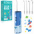 COSLUS T40 Portable Water Flosser for Kids: 4 Gentle Modes for Ages 6+, Braces & Sensitive Teeth - with Fun DIY Stickers, 4 Storable Nozzles, Mini Compact for Home School & Travel, BPA-Free, Blue