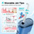 COSLUS T40 Portable Water Flosser for Kids: 4 Gentle Modes for Ages 6+, Braces & Sensitive Teeth - with Fun DIY Stickers, 4 Storable Nozzles, Mini Compact for Home School & Travel, BPA-Free, Blue