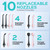COSLUS 2 Pack Cordless Water Flosser with Elegant Packaging for Teeth, Braces, Gums Care - Easy to Use, Rechargeable, Waterproof, Portable for Travel, BPA-Free, Black & Pink, C20(F5020E)