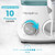 Bostontech Aquapik 100 Countertop Water Flosser for Teeth, 600 ml Corded Oral Irrigator with 10 Pressure Levels, 8 Nozzles Including Nasal Tip, 360° Tip, for Braces, Implants, Gums, White