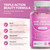 Rosabella Hair Growth Gummies for Women & Men – Vegan Hair Gummies with 5000mcg Biotin – Hair Vitamins for Strong, Healthy-Looking Hair – Gummy Biotin Supplement (60 Count (Pack of 3))