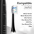 AquaSonic Genuine Proflex Replacement Brush Heads | ADA Accepted | for Whiter Teeth & Gum Care | Compatible with Many AquaSonic Toothbrush Handles (8 Pack Black)
