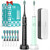 COSLUS C40 Sonic Electric Toothbrush for Adults: 47000 VPM for Deep Cleaning & Whitening with Travel Case - 5 Modes for Sensitive Teeth & Braces, Wireless Charging, 6 Brush Heads, Black & Green (2PCS)