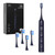 Marlincare Electric Toothbrush for Adults, Rechargeable Sonic Toothbrush with 180 Days Battery Life, 5 Modes, 48000VPM Motor, Smart Timer, IPX8 Waterproof, 4 Brush Heads and Travel Case, Black
