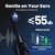 Marlincare Electric Toothbrush for Adults, Rechargeable Sonic Toothbrush with 180 Days Battery Life, 5 Modes, 48000VPM Motor, Smart Timer, IPX8 Waterproof, 4 Brush Heads and Travel Case, Black