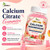 Calcium Citrate Gummies with Vitamin D3 K2, Magnesium & Zinc – 6-in-1 Calcium Supplement for Women & Men – Bone & Daily Wellness Support, Peach Flavor, 120 Gummies