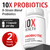 10X Health Probiotics for Men - 60 Capsules Immune Support Supplement & Probiotics for Digestive Health with Lactobacillus Rhamnosus, Acidophilus & Bifidobacterium Probiotic for Gut Health