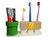 Pipe and Question Block Toothbrush Holder – Fun Cartoon Bathroom Caddy for Kids – Toothpaste and Toothbrush Organizer Station