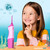 AquaSonic Kids' Water Flosser for Ages 6+ | Standard Nozzle, Orthodontic Nozzle & Waterproof Stickers | 4 Flossing Modes | Aquarium Adventures Theme (Pink)