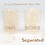 000 Capsules Separated 1000 Count, Premium Vegan Empty Capsules Size 000 Separated in 2 Bags, Clear Pill Capsule for DIY Supplement Filling
