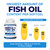 Arazo Nutrition Wild Caught Omega-3 Fish Oil Concentrate – 4,080mg per Serving – High EPA 1200mg & DHA 900mg – 90 Burpless Lemon Softgels