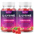 2 Pack L-Lysine 1000mg Gummies for Immune Support & Skin Health - High Potency Vegan Gummies, Sugar-Free, Natural Berry Flavor, Gluten-Free Chewable Supplement for Adults & Kids - 120 Gummiess