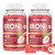 2PCS Iron Supplement for Women & Men Gummies, Multivitamin Blood Builder Iron Supplement with Folate Vitamin C B12 B6 Zinc for Adults & Kids - Energy Support - Peach Flavor, Vegan 120 Gummies