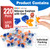AZEN 220 Pairs Silicone Ear Plugs, Reusable Earplugs for Noise Reduction, 25dB NRR Corded Ear Plug for Sleeping Noise Cancelling, Ear Plug with String Individual Packing
