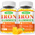 2 Pack Iron Gummies for Women & Men - Vegan Iron Supplement for Anemia & Iron Deficiency, with Vitamin B12, Vitamin C, Zinc, Folate - Energy Boost, Sugar-Free, Mango Flavor, 120 Count