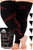 Mojo - Compression Socks Footless for Women and Men 20-30mmHg - Leg Compression Support Sleeve for Post Surgery Recovery, Swelling, Lymphedema - Black/Red, Small - A609