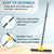 Squeegee Broom for Floor, 18'' Heavy Duty Rubber Wiper with 60'' Long Handle for Bathroom Tile, Garage Concrete, Deck, Shower Glass, Window Cleaning