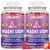 Kids Magnesium Gummies-Magnesium Glycinate Gummies for Kids Supplement-w/Zinc, Chamomile, Omega-3, Vitamin B6, D3 - for Sleep, Relaxation, Brain, Bones, Children's Calm, Sugar Free, 2 Pack Strawberry