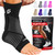 Sleeve Stars Ankle Brace for Women & Men, Ankle Wrap for Sprained Ankle, Compression Sleeve for Plantar Fasciitis Relief, Easy Customizable Support: w/Removable Strap (Pair/S:9"-10"/Black)