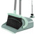 Ivandar Broom and Dustpan Set for Home, Dust pan with Long Handle, Broom with Dustpan Combo Set, for Home Kitchen Room Office Lobby Floor Use Upright Stand Up Sweeping (Gray&Green)