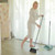Ivandar Broom and Dustpan Set for Home, Dust pan with Long Handle, Broom with Dustpan Combo Set, for Home Kitchen Room Office Lobby Floor Use Upright Stand Up Sweeping (Gray&Green)