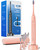 Onlyone Electric Toothbrush for Adults, Rechargeable Electric Toothbrush with 8 Brush Heads, Travel Case, Charging Base & Wireless Charging - 5 Modes with Smart Timer, Pink
