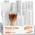 PODJULFA 100 Pack 20oz Plastic Cups with Lids and Straws, Clear Disposable Plastic Cups, Heavy Duty Iced Coffee Cups with Leak-Resistant Lids, Cold Drink Cups for Smoothies, Juice, Soda & Party To Go