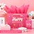 Powbrace 13" Birthday Gift Bag with Tissue Paper & Card(20 Pack Pink Gold)