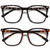 MACJERO Oversized Square Blue Light Blocking Glasses for Women Men, Anti-Fatigue Computer Monitor Glasses Reduce Eye Strain(Black Tortoise+Brown Tortoise) 2 Pack